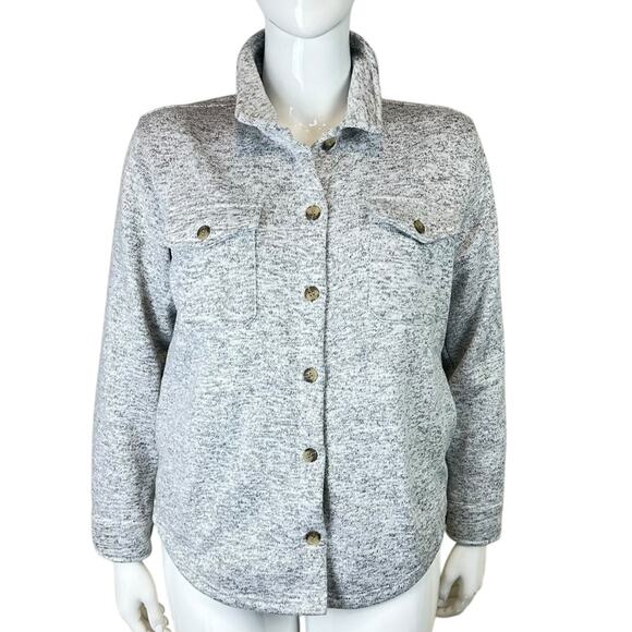 Thread & Supply Knit Shirt Jacket Shacket Heather Gray Size Large - Picture 1 of 7